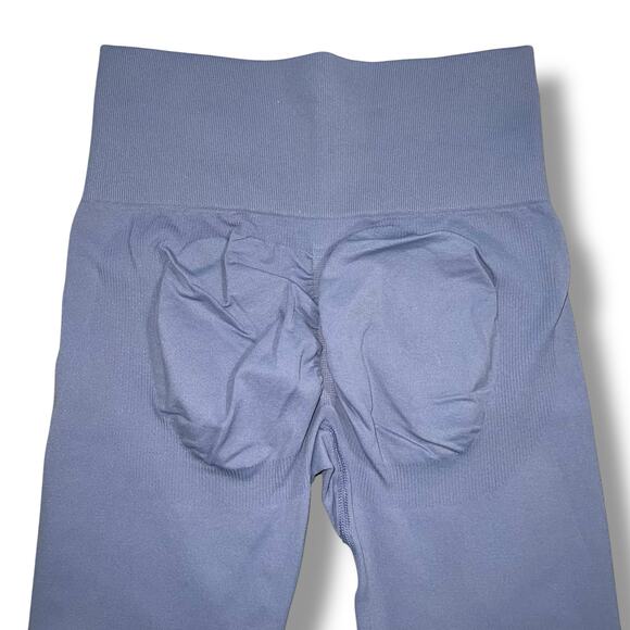 Mis Sweet Womens Athletic Leggings Pants Compression Butt Lifting Blue Medium - Picture 4 of 6